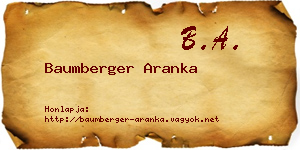 Baumberger Aranka névjegykártya